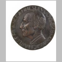 Photo collections.vam.ac.uk, Medallion, Uniface bronze self-portrait, medal.jpg